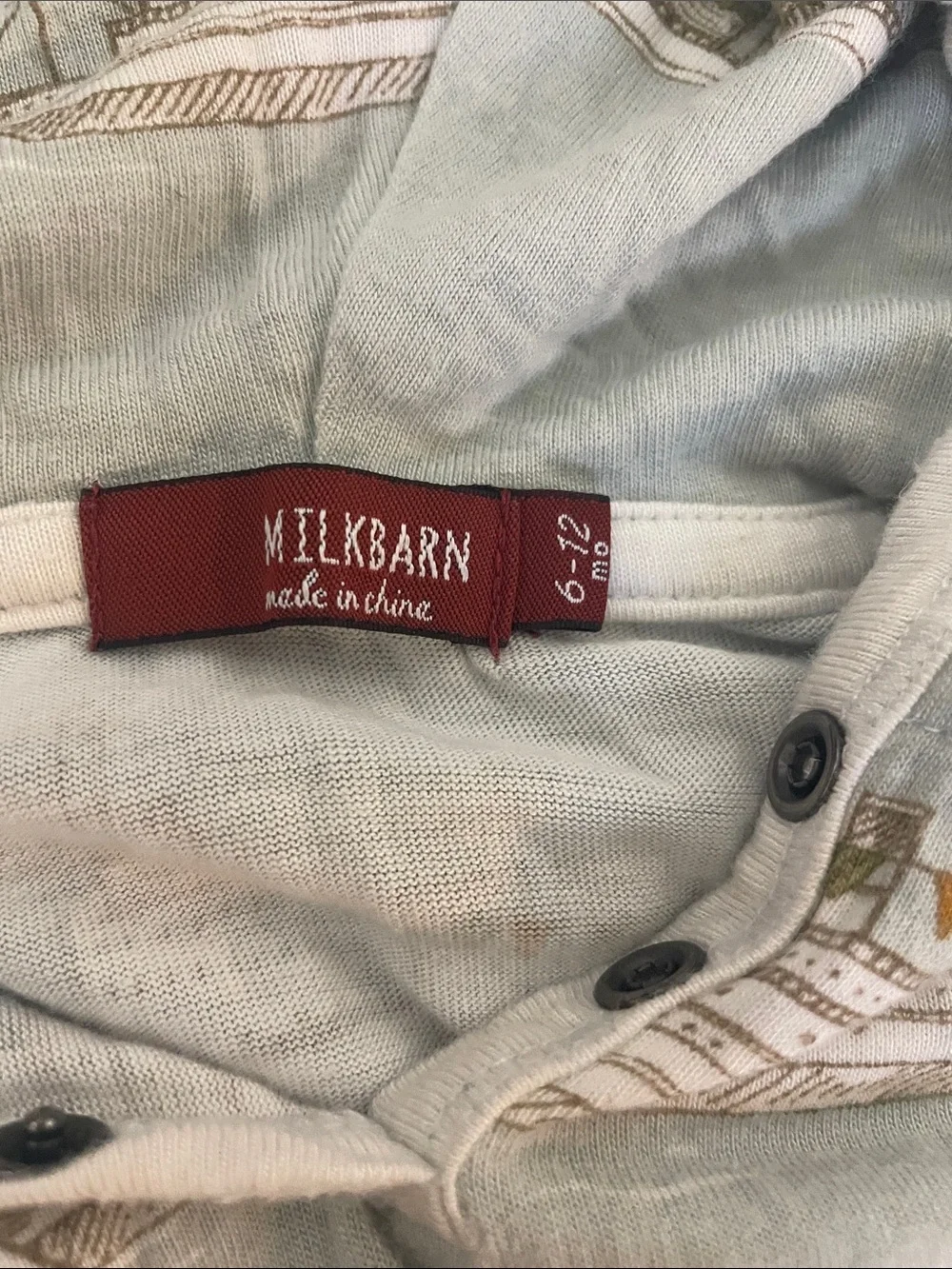 Milkbarn Light Blue Hooded One-Piece with Boat Print